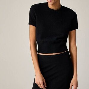 Cashmere Black Short Sleeve T-Shirt by J. Crew